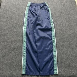 Nike Track Pants Youth Small Blue Tearaway Snap Side Nike Team Swoosh Athletic